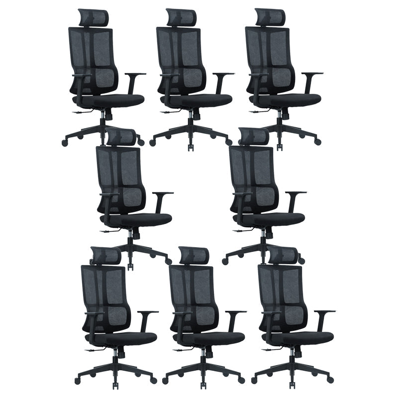 Contemporary Chair Adjustable Seat Height Ergonomic Pillow Included Office Chair 8 Piece Set Nylon Clearhalo 'furn' 'furn_office_chair' 'Furniture' 'Office Chairs' 'Office Furniture' 'office_chair' 6058228