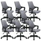 Sillón moderno con brazos fijos, asiento ajustable en altura, silla de oficina