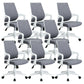 Sillón moderno con brazos fijos, asiento ajustable en altura, silla de oficina