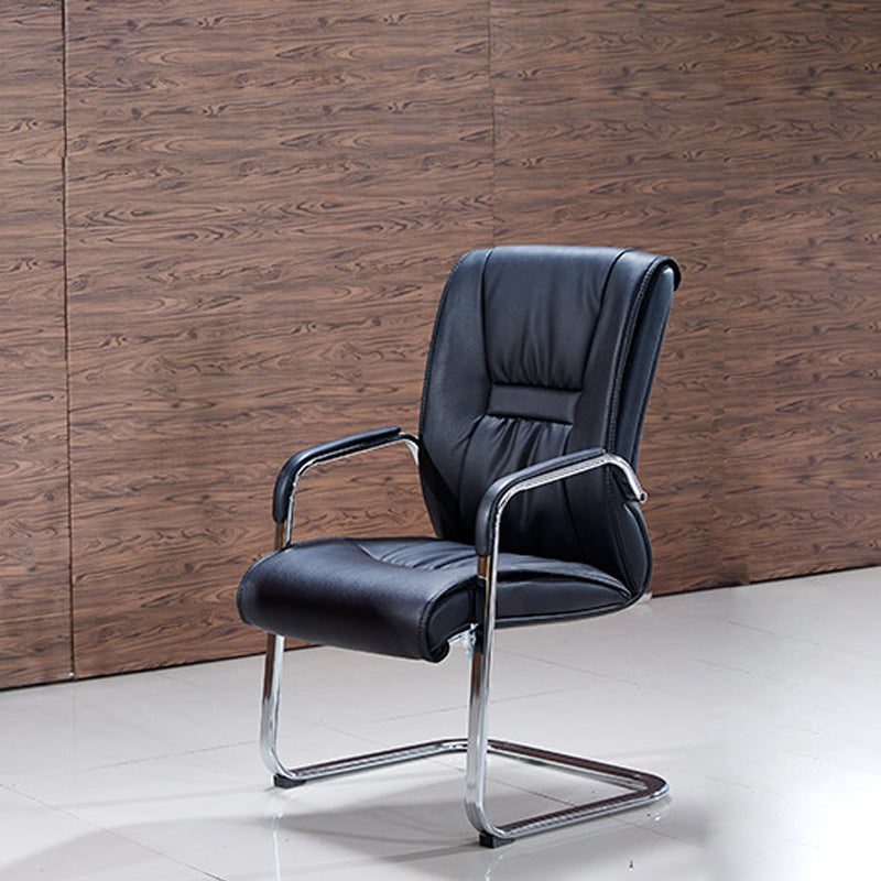 パッド入りのアームレザーオフィスチェア布張りバックデスクチェア