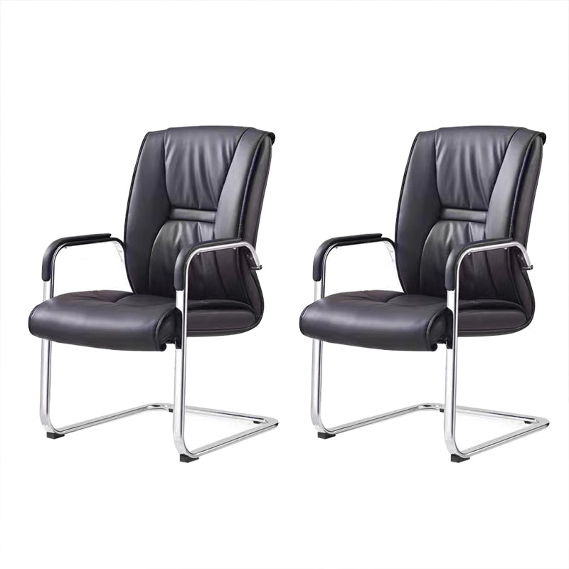 パッド入りのアームレザーオフィスチェア布張りバックデスクチェア