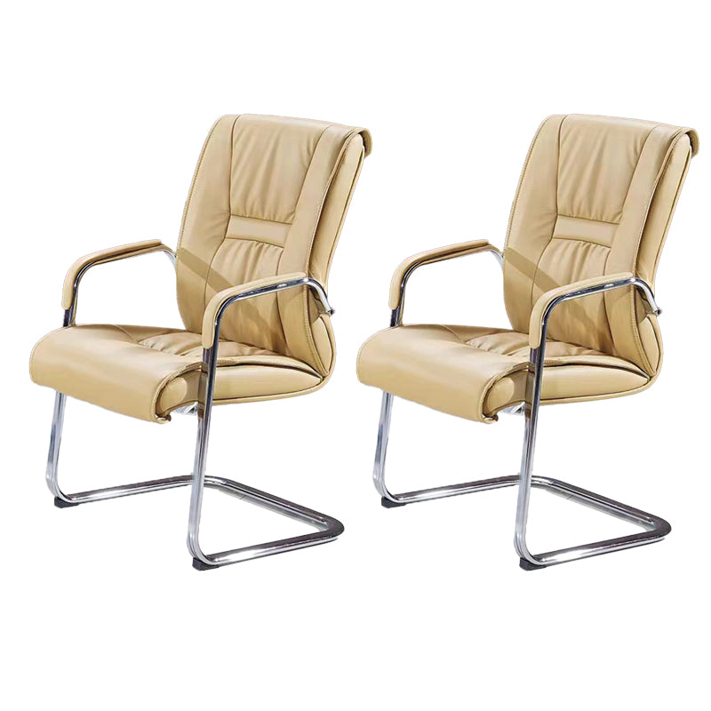 パッド入りのアームレザーオフィスチェア布張りバックデスクチェア