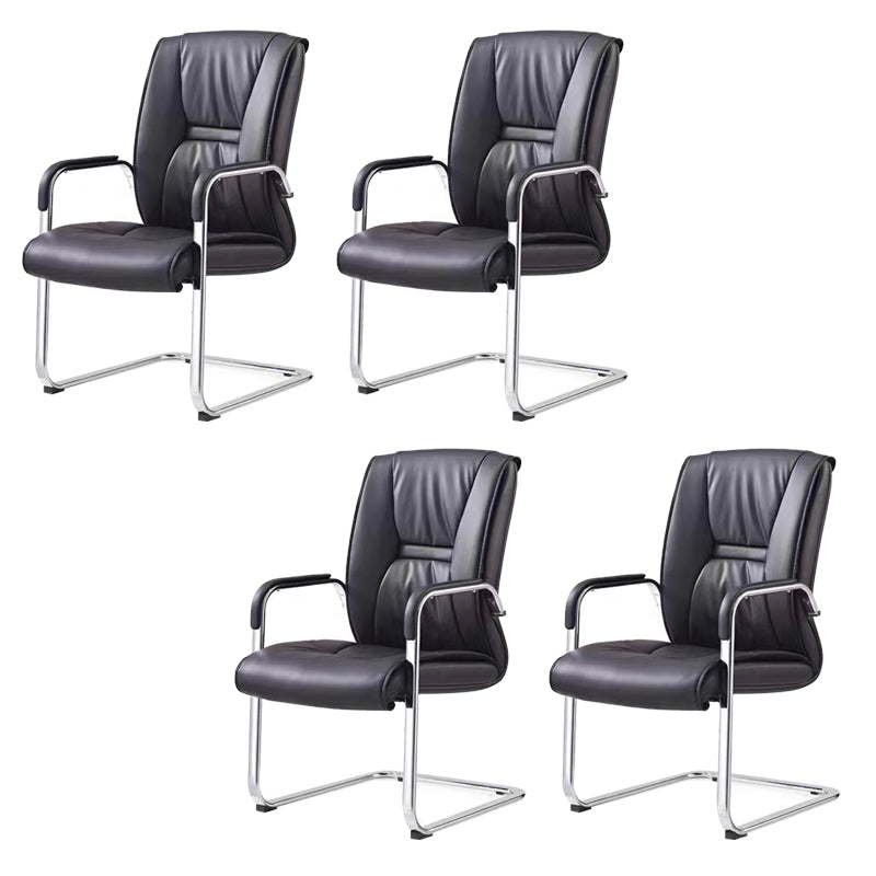 パッド入りのアームレザーオフィスチェア布張りバックデスクチェア