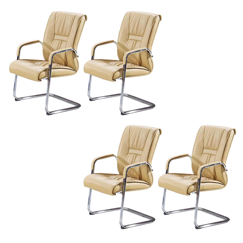 パッド入りのアームレザーオフィスチェア布張りバックデスクチェア