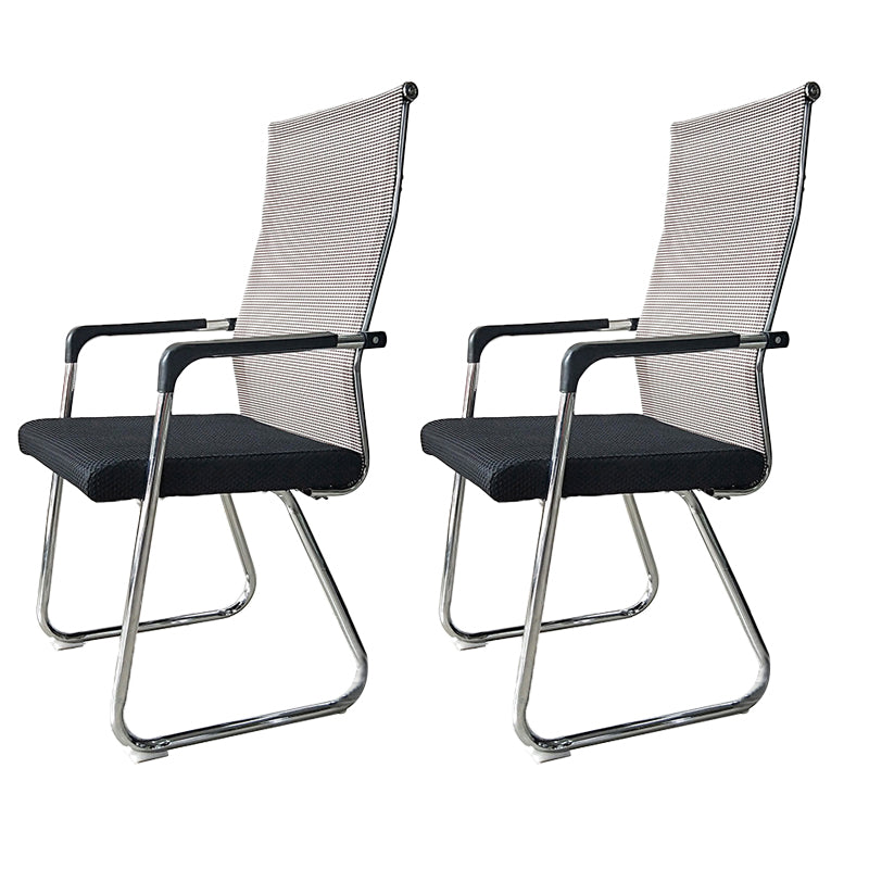 Contemporary Conference Chair Ergonomic No Wheels Office Chair Beige 2 Piece Set High-Back (Over 22 in.) Clearhalo 'furn' 'furn_office_chair' 'Furniture' 'Office Chairs' 'Office Furniture' 'office_chair' 6058417