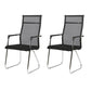 Contemporary Conference Chair Ergonomic No Wheels Office Chair Black 2 Piece Set High-Back (Over 22 in.) Clearhalo 'furn' 'furn_office_chair' 'Furniture' 'Office Chairs' 'Office Furniture' 'office_chair' 6058421