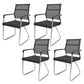 Contemporary Conference Chair Ergonomic No Wheels Office Chair Matte Black 4 Piece Set Mid-Back (14-22 in.) Clearhalo 'furn' 'furn_office_chair' 'Furniture' 'Office Chairs' 'Office Furniture' 'office_chair' 6058422