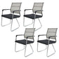 Contemporary Conference Chair Ergonomic No Wheels Office Chair Light Brown 4 Piece Set Mid-Back (14-22 in.) Clearhalo 'furn' 'furn_office_chair' 'Furniture' 'Office Chairs' 'Office Furniture' 'office_chair' 6058423