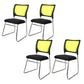 Contemporary Conference Chair Ergonomic No Wheels Office Chair Yellow Black 4 Piece Set Mid-Back (14-22 in.) Clearhalo 'furn' 'furn_office_chair' 'Furniture' 'Office Chairs' 'Office Furniture' 'office_chair' 6058424