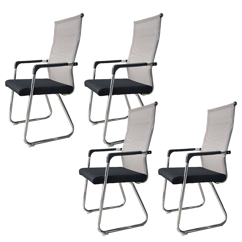 Contemporary Conference Chair Ergonomic No Wheels Office Chair Beige 4 Piece Set High-Back (Over 22 in.) Clearhalo 'furn' 'furn_office_chair' 'Furniture' 'Office Chairs' 'Office Furniture' 'office_chair' 6058427