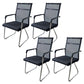 Contemporary Conference Chair Ergonomic No Wheels Office Chair Black 4 Piece Set Mid-Back (14-22 in.) Clearhalo 'furn' 'furn_office_chair' 'Furniture' 'Office Chairs' 'Office Furniture' 'office_chair' 6058429