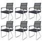 Contemporary Conference Chair Ergonomic No Wheels Office Chair Matte Black 6 Piece Set Mid-Back (14-22 in.) Clearhalo 'furn' 'furn_office_chair' 'Furniture' 'Office Chairs' 'Office Furniture' 'office_chair' 6058431