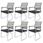 Contemporary Conference Chair Ergonomic No Wheels Office Chair Light Brown 6 Piece Set Mid-Back (14-22 in.) Clearhalo 'furn' 'furn_office_chair' 'Furniture' 'Office Chairs' 'Office Furniture' 'office_chair' 6058432