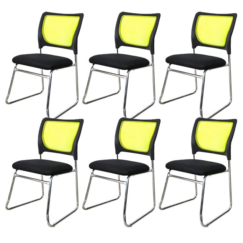Contemporary Conference Chair Ergonomic No Wheels Office Chair Yellow Black 6 Piece Set Mid-Back (14-22 in.) Clearhalo 'furn' 'furn_office_chair' 'Furniture' 'Office Chairs' 'Office Furniture' 'office_chair' 6058433