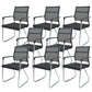 Contemporary Conference Chair Ergonomic No Wheels Office Chair Matte Black 8 Piece Set Mid-Back (14-22 in.) Clearhalo 'furn' 'furn_office_chair' 'Furniture' 'Office Chairs' 'Office Furniture' 'office_chair' 6058440
