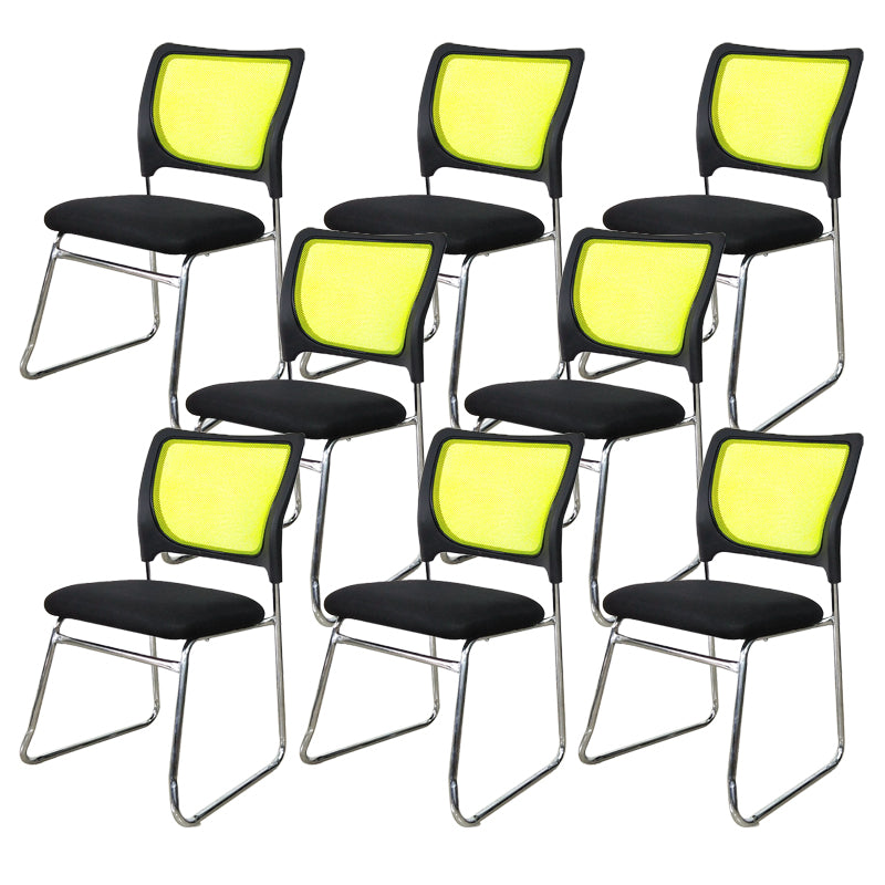 Contemporary Conference Chair Ergonomic No Wheels Office Chair Yellow Black 8 Piece Set Mid-Back (14-22 in.) Clearhalo 'furn' 'furn_office_chair' 'Furniture' 'Office Chairs' 'Office Furniture' 'office_chair' 6058442