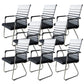 Contemporary Conference Chair Ergonomic No Wheels Office Chair Gray Black 8 Piece Set Mid-Back (14-22 in.) Clearhalo 'furn' 'furn_office_chair' 'Furniture' 'Office Chairs' 'Office Furniture' 'office_chair' 6058444