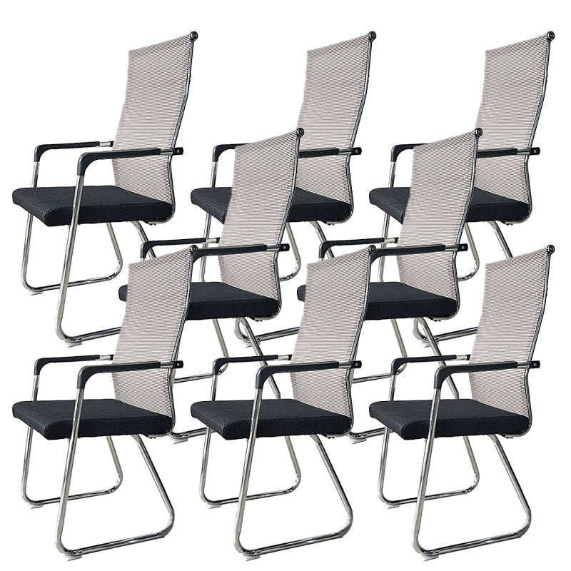 Contemporary Conference Chair Ergonomic No Wheels Office Chair Beige 8 Piece Set High-Back (Over 22 in.) Clearhalo 'furn' 'furn_office_chair' 'Furniture' 'Office Chairs' 'Office Furniture' 'office_chair' 6058445