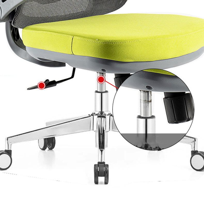 Flip-Up Armrest Office Chair Microfiber Desk High Back Chair Swivel Ergonomic Clearhalo 'furn' 'furn_office_chair' 'Furniture' 'Office Chairs' 'Office Furniture' 'office_chair' 6058462