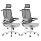 Flip-Up Armrest Office Chair Microfiber Desk High Back Chair Swivel Ergonomic Gray 2 Piece Set With Headrest Clearhalo 'furn' 'furn_office_chair' 'Furniture' 'Office Chairs' 'Office Furniture' 'office_chair' 6058464