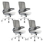 Flip-Up Armrest Office Chair Microfiber Desk High Back Chair Swivel Ergonomic Gray 4 Piece Set Without Headrest Clearhalo 'furn' 'furn_office_chair' 'Furniture' 'Office Chairs' 'Office Furniture' 'office_chair' 6058470