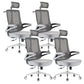 Flip-Up Armrest Office Chair Microfiber Desk High Back Chair Swivel Ergonomic Gray 4 Piece Set With Headrest Clearhalo 'furn' 'furn_office_chair' 'Furniture' 'Office Chairs' 'Office Furniture' 'office_chair' 6058472