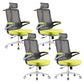 Flip-Up Armrest Office Chair Microfiber Desk High Back Chair Swivel Ergonomic Green 4 Piece Set With Headrest Clearhalo 'furn' 'furn_office_chair' 'Furniture' 'Office Chairs' 'Office Furniture' 'office_chair' 6058473