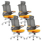 Flip-Up Armrest Office Chair Microfiber Desk High Back Chair Swivel Ergonomic Orange 4 Piece Set With Headrest Clearhalo 'furn' 'furn_office_chair' 'Furniture' 'Office Chairs' 'Office Furniture' 'office_chair' 6058474