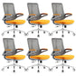 Flip-Up Armrest Office Chair Microfiber Desk High Back Chair Swivel Ergonomic Orange 6 Piece Set Without Headrest Clearhalo 'furn' 'furn_office_chair' 'Furniture' 'Office Chairs' 'Office Furniture' 'office_chair' 6058475
