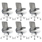 Flip-Up Armrest Office Chair Microfiber Desk High Back Chair Swivel Ergonomic Gray 6 Piece Set Without Headrest Clearhalo 'furn' 'furn_office_chair' 'Furniture' 'Office Chairs' 'Office Furniture' 'office_chair' 6058476