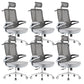 Flip-Up Armrest Office Chair Microfiber Desk High Back Chair Swivel Ergonomic Gray 6 Piece Set With Headrest Clearhalo 'furn' 'furn_office_chair' 'Furniture' 'Office Chairs' 'Office Furniture' 'office_chair' 6058478
