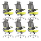 Flip-Up Armrest Office Chair Microfiber Desk High Back Chair Swivel Ergonomic Green 6 Piece Set With Headrest Clearhalo 'furn' 'furn_office_chair' 'Furniture' 'Office Chairs' 'Office Furniture' 'office_chair' 6058479