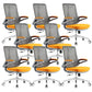 Flip-Up Armrest Office Chair Microfiber Desk High Back Chair Swivel Ergonomic Orange 8 Piece Set Without Headrest Clearhalo 'furn' 'furn_office_chair' 'Furniture' 'Office Chairs' 'Office Furniture' 'office_chair' 6058481