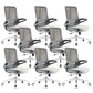 Flip-Up Armrest Office Chair Microfiber Desk High Back Chair Swivel Ergonomic Gray 8 Piece Set Without Headrest Clearhalo 'furn' 'furn_office_chair' 'Furniture' 'Office Chairs' 'Office Furniture' 'office_chair' 6058482