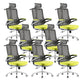 Flip-Up Armrest Office Chair Microfiber Desk High Back Chair Swivel Ergonomic Green 8 Piece Set With Headrest Clearhalo 'furn' 'furn_office_chair' 'Furniture' 'Office Chairs' 'Office Furniture' 'office_chair' 6058485