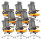Flip-Up Armrest Office Chair Microfiber Desk High Back Chair Swivel Ergonomic Orange 8 Piece Set With Headrest Clearhalo 'furn' 'furn_office_chair' 'Furniture' 'Office Chairs' 'Office Furniture' 'office_chair' 6058486