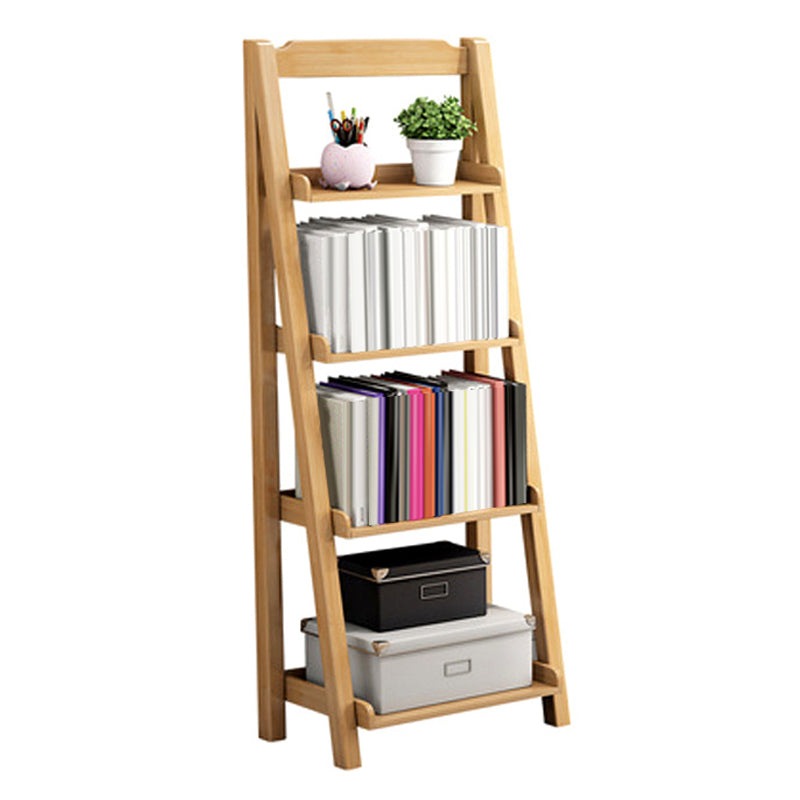 Solid Wood Bookshelf Modern Ladder Bookshelf 55.1" H X 14.2" W Natural Clearhalo 'Bookcases' 'furn' 'furn_bookcases' 'Furniture' 'Office Furniture' 6058566