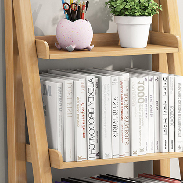 Solid Wood Bookshelf Modern Ladder Bookshelf 55.1" H X 14.2" W Clearhalo 'Bookcases' 'furn' 'furn_bookcases' 'Furniture' 'Office Furniture' 6058568