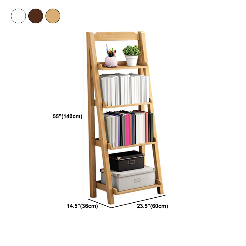Solid Wood Bookshelf Modern Ladder Bookshelf 55.1" H X 14.2" W Clearhalo 'Bookcases' 'furn' 'furn_bookcases' 'Furniture' 'Office Furniture' 6058573