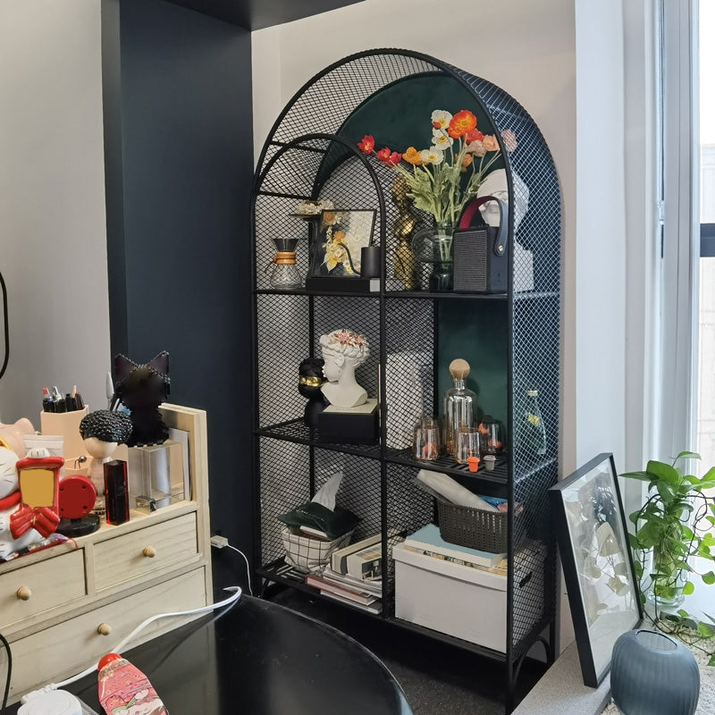 Metal 3 Shelf Shelf Bookcase Gold and Black Bookshelf 11.8" Wide