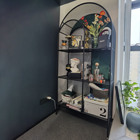 Metal 3 Shelf Shelf Bookcase Gold and Black Bookshelf 11.8" Wide