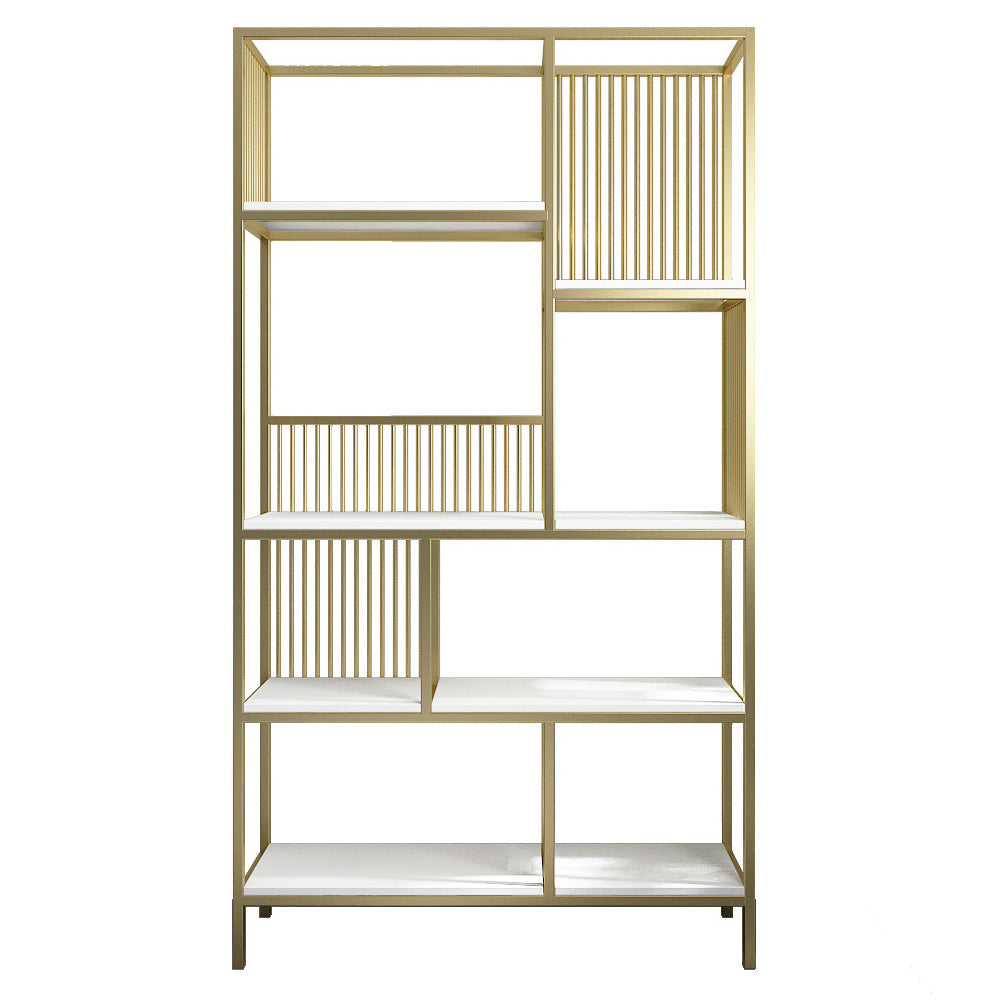 Modern Metel Bookcase Gold Etagere Bookshelf for Living Room 70.9" H X 11.8" W Clearhalo 'Bookcases' 'furn' 'furn_bookcases' 'Furniture' 'Office Furniture' 6058616