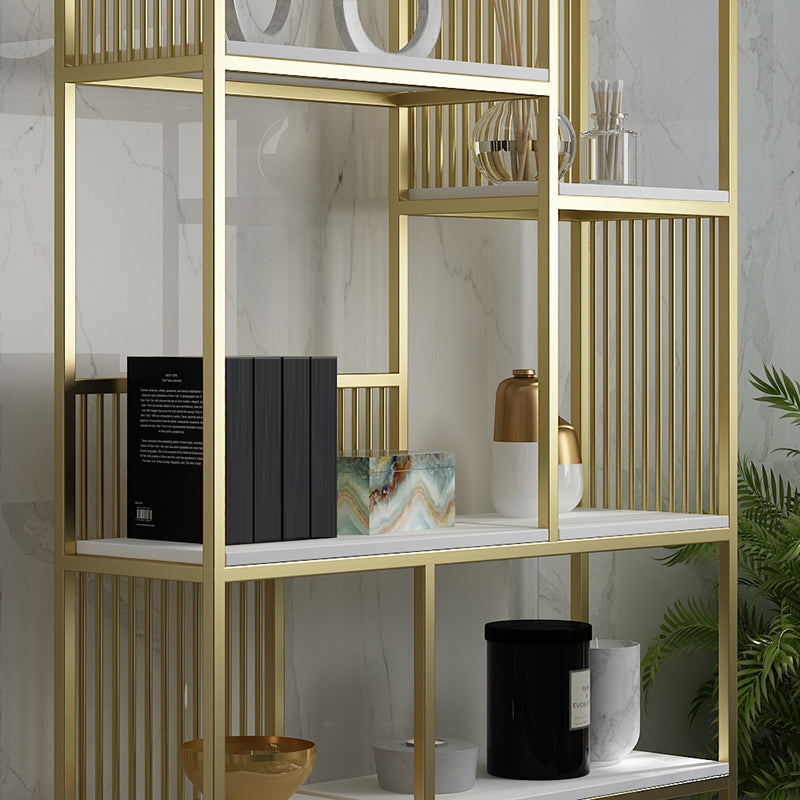 Modern Metel Bookcase Gold Etagere Bookshelf for Living Room 70.9" H X 11.8" W Clearhalo 'Bookcases' 'furn' 'furn_bookcases' 'Furniture' 'Office Furniture' 6058617