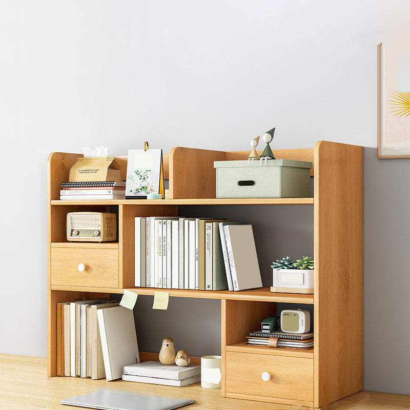 Contemporary Wooden Bookcase Open Storage Bookshelf with Shelves