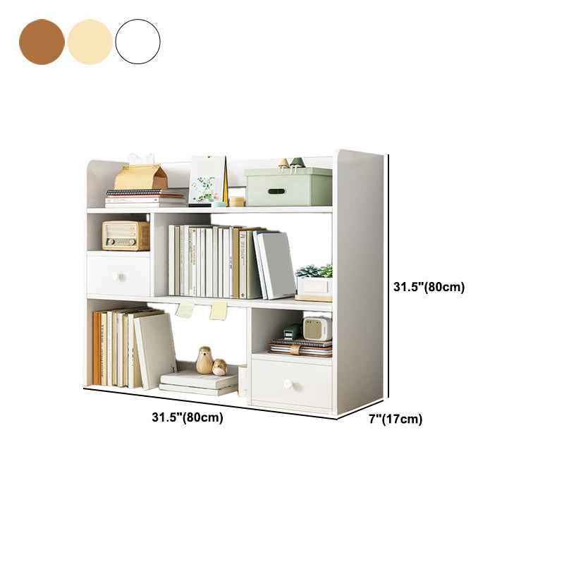 Contemporary Wooden Bookcase Open Storage Bookshelf with Shelves