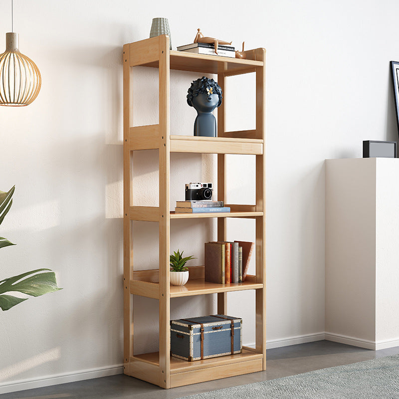 Modem Solid Wood Bookshelf Etagere Bookshelf 62.2" H X 11" W with Rectangular Shelves
