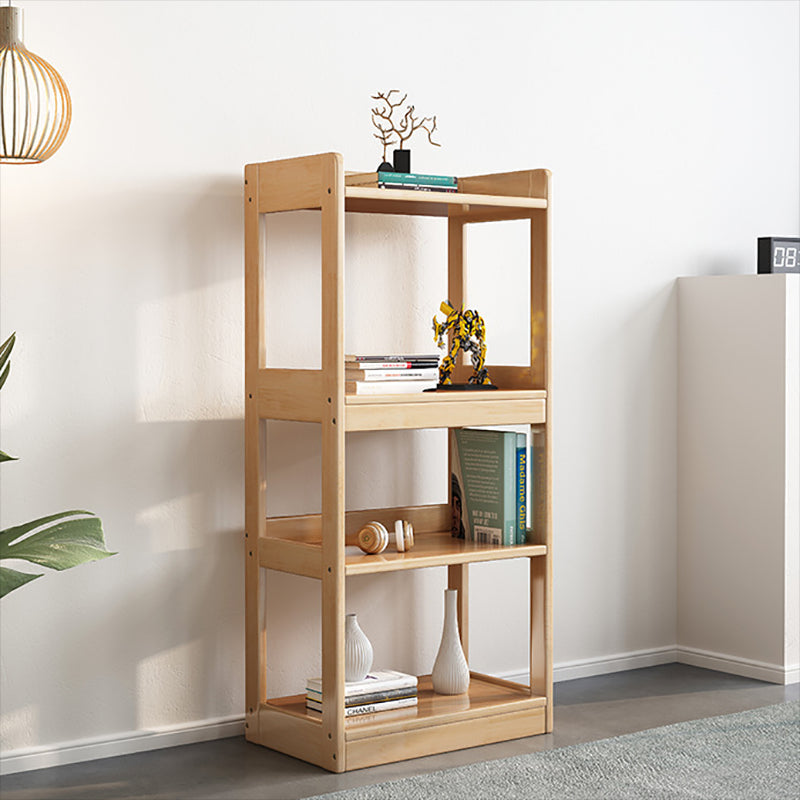 Modem Solid Wood Bookshelf Etagere Bookshelf 62.2" H X 11" W with Rectangular Shelves
