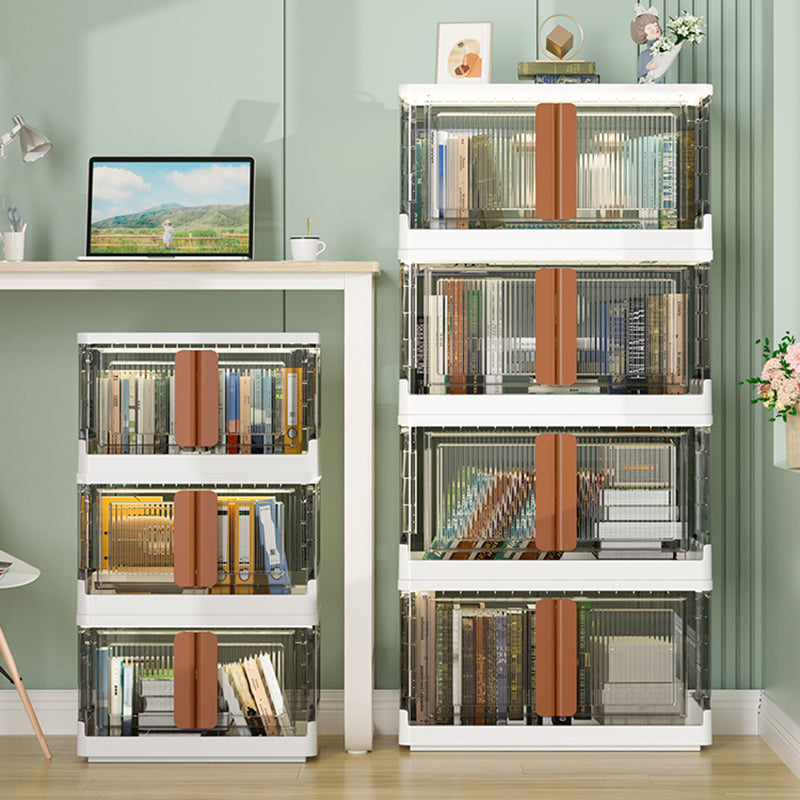 Urban Plastic/Acrylic Shelf Bookcase Folding Bookshelf with Doors