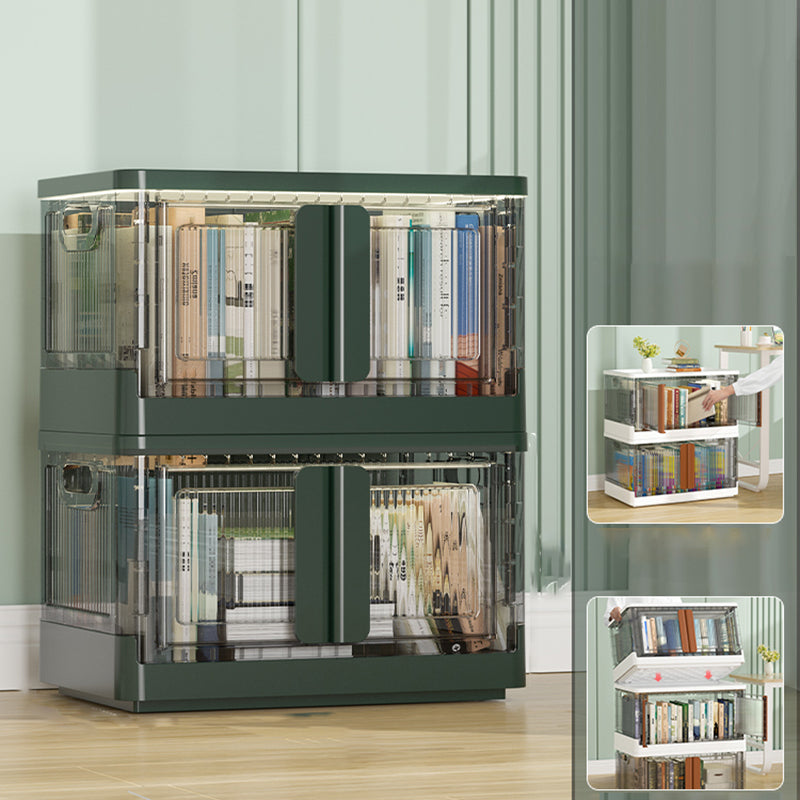 Urban Plastic/Acrylic Shelf Bookcase Folding Bookshelf with Doors