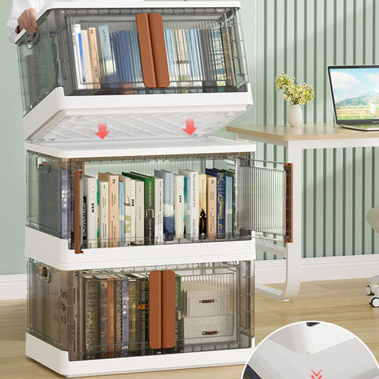Urban Plastic/Acrylic Shelf Bookcase Folding Bookshelf with Doors